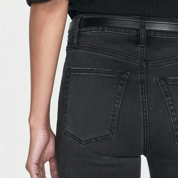 FRAME Le Sleek Straight Jeans In Kerry Dark Grey Black Luxury NWT - Picture 6 of 15
